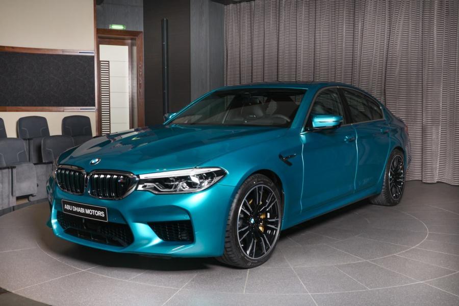 BMW M5 with M xDrive in Snapper Rocks Blue by Abu Dhabi Motors '2018